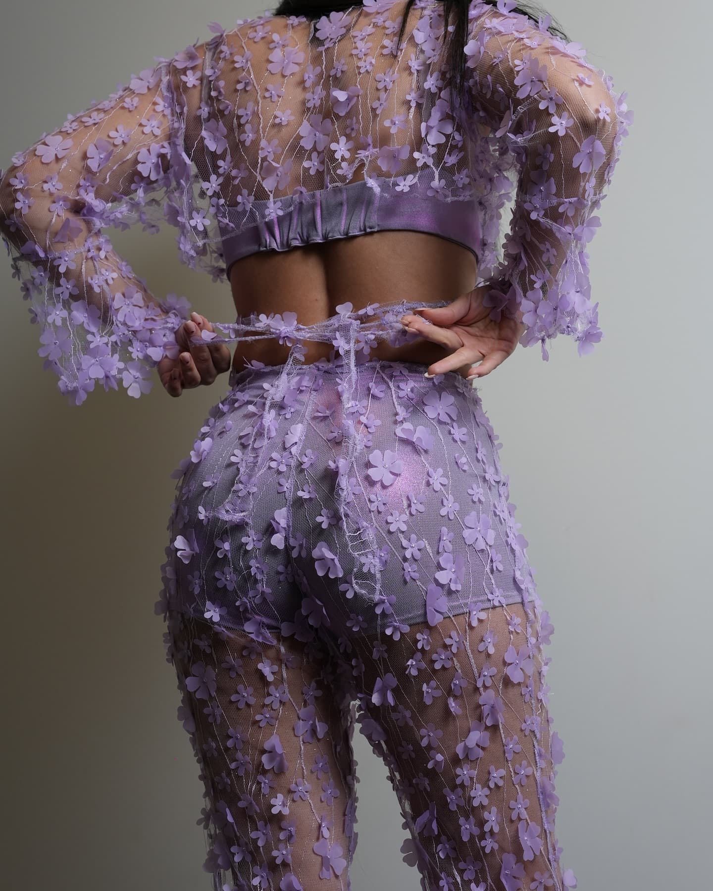 Back view of the lilac look