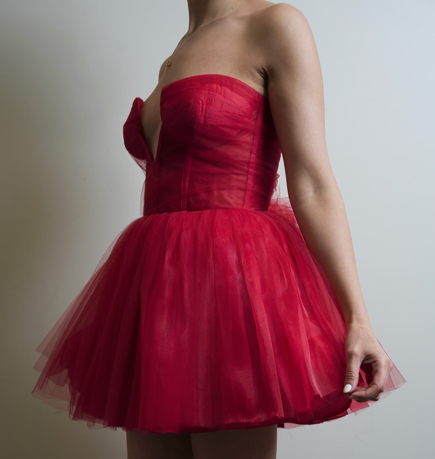 Side view of the red dress